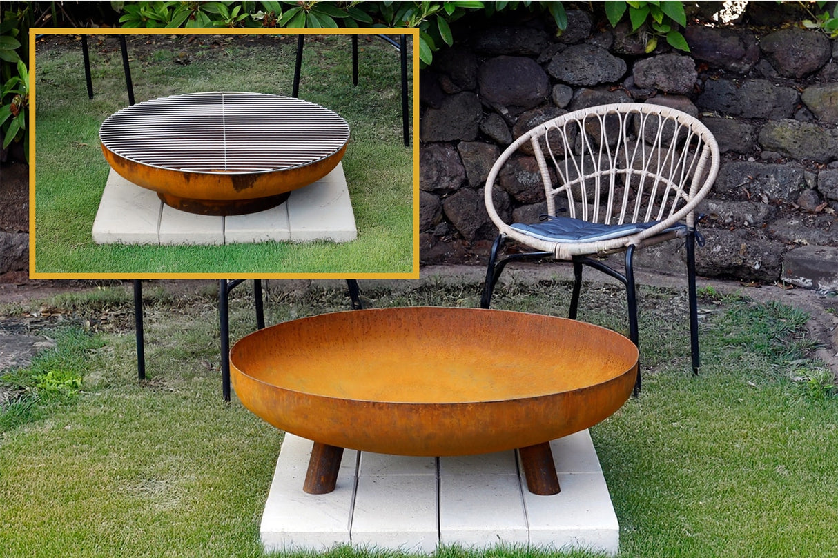 The Roma Fire Pit and Full Grill Bundle