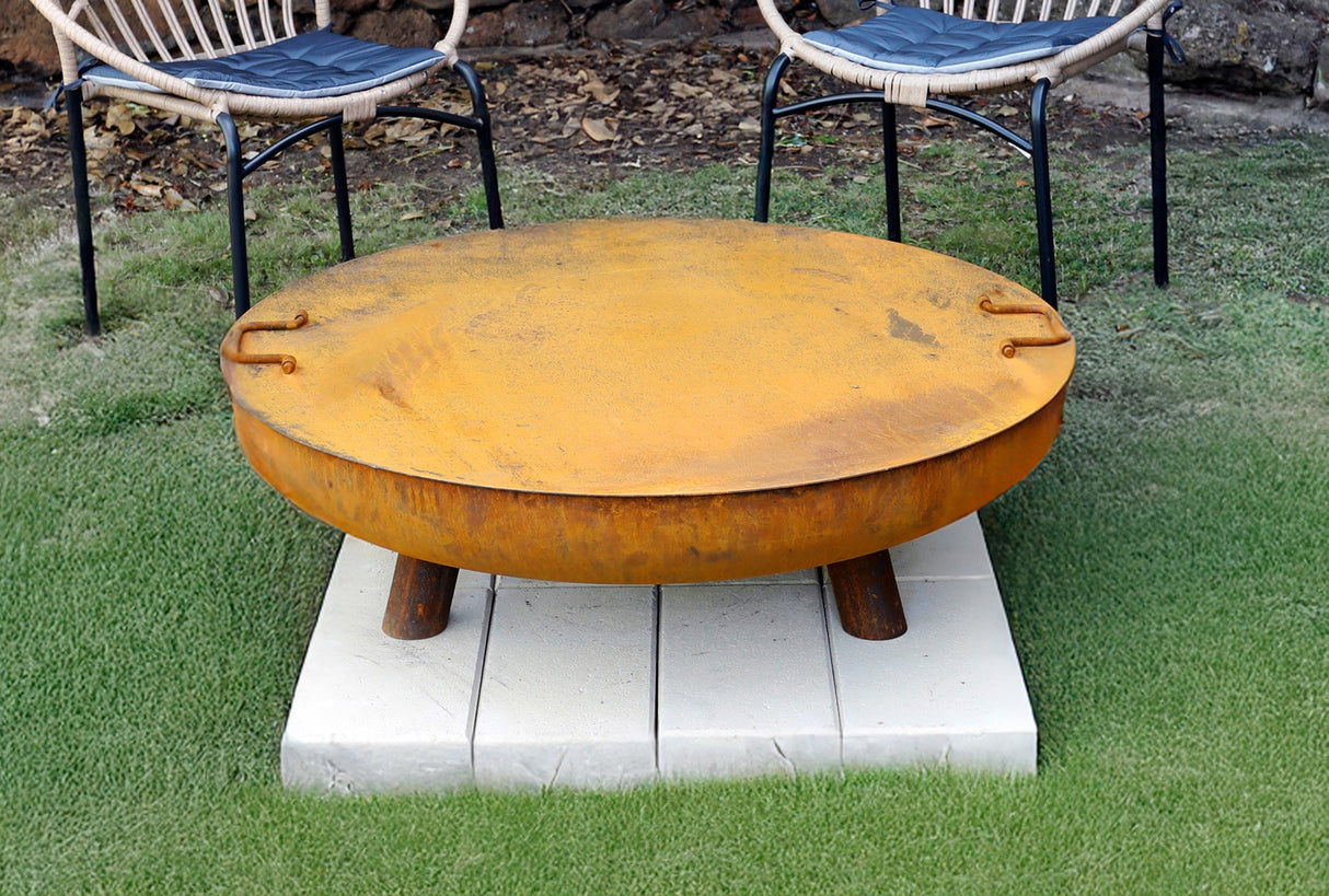 The Roma Fire Pit, Half-Grill and Lid Bundle